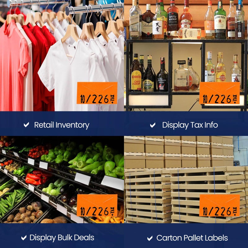 Perco 2212 Fluo. Red Pricing Labels for Garvey 22-6/22-7/22-8 Price Gun â€“ 9 Rolls, 11,000 Price Marking Labels - Image 5